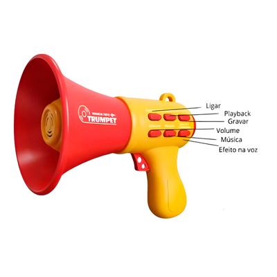 Megafone Infantil Som Gravação Brinquedo Criança Voz