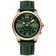 Relógio De Quartzo Masculino Mostrador Simples Casual 30m à Prova D'água Verde Dourado