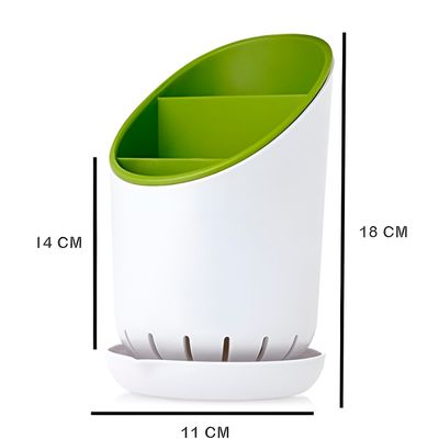 Porta Talheres com Escorregador Verde