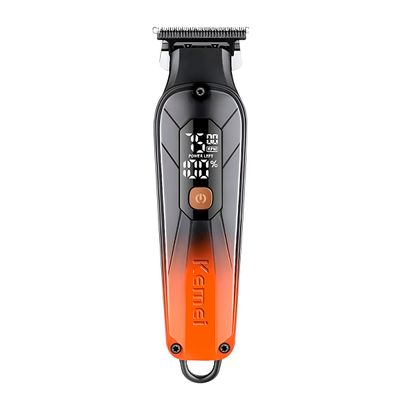 Maquina de Cortar Cabelo Kemei 1741 Degrade Acabamento Laranja