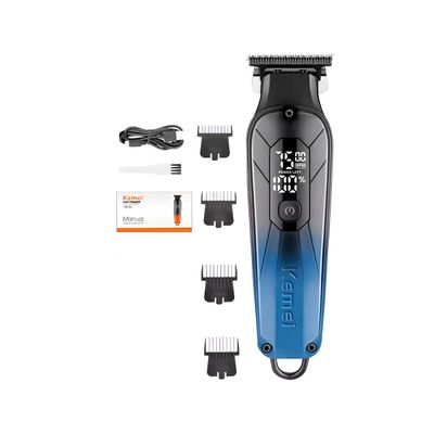 Maquina de Cortar Cabelo Kemei 1741 Degrade Acabamento Laranja