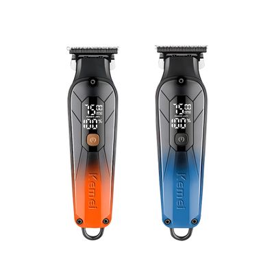 Maquina de Cortar Cabelo Kemei 1741 Degrade Acabamento Laranja