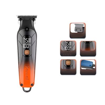 Maquina de Cortar Cabelo Kemei 1741 Degrade Acabamento Laranja