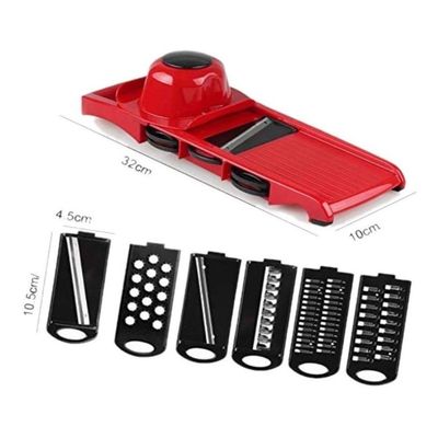 Mandoline Fatiador De Legumes Ralador  Aço Inoxidavel 6 em 1