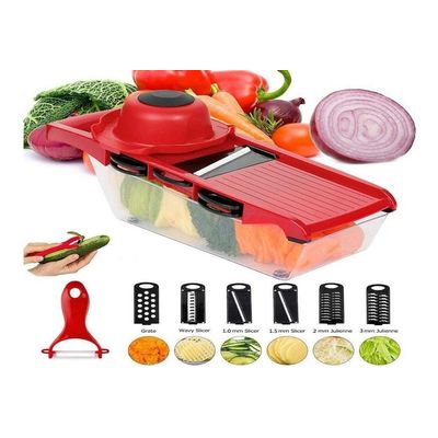 Mandoline Fatiador De Legumes Ralador  Aço Inoxidavel 6 em 1