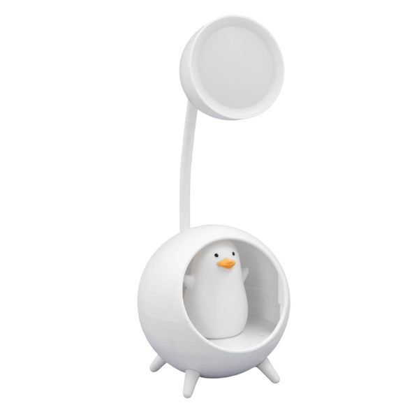Luminaria De Mesa Decorativa USB Articulavel Cor:Branco