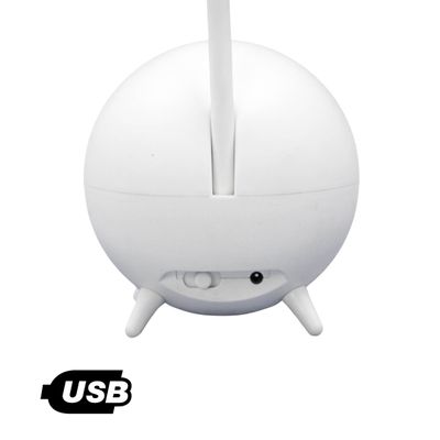 Luminaria De Mesa Decorativa USB Articulavel Cor:Branco