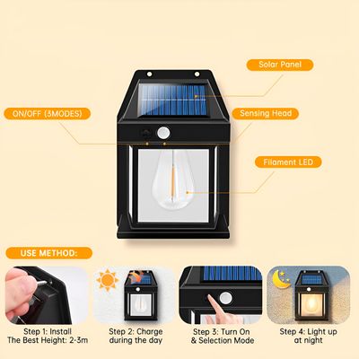 Luminária Arandela LED Solar com Sensor de Presença