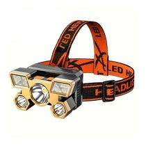 Lanterna De Cabeça LED Longo Alcance Cor:Dourado