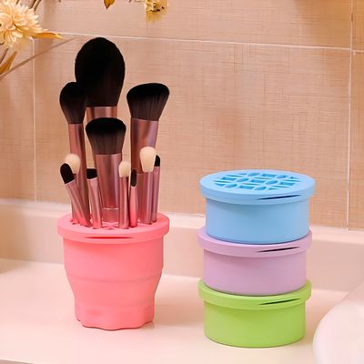 Limpador Organizador Pincéis Silicone Modelo:Rosa