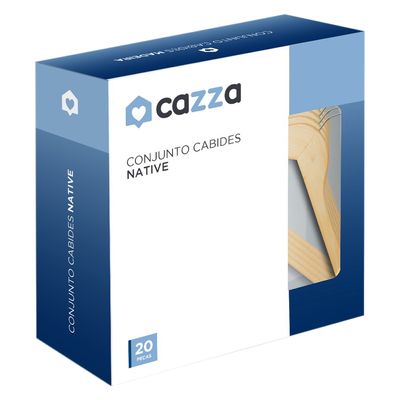 Cj cabides 20 pçs madeira Native CV244809 Cazza