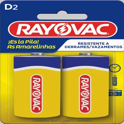 Pilha Grande Amarelinha Rayovac com 2 Unidades