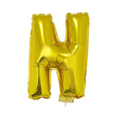 Balão Metalizado 16" Funny Letra N Dourado com Suporte