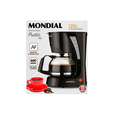 Cafeteira Elétrica Mondial Pratic C25 Preta 14 Xícaras - 127V