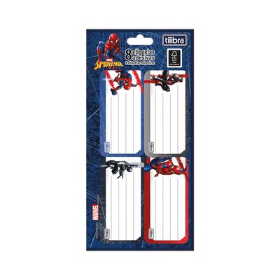 Etiqueta Adesiva Escolar Tilibra Spider-Man com 8 Unidades