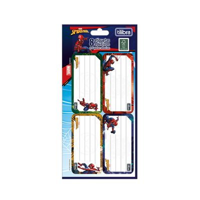 Etiqueta Adesiva Escolar Tilibra Spider-Man com 8 Unidades