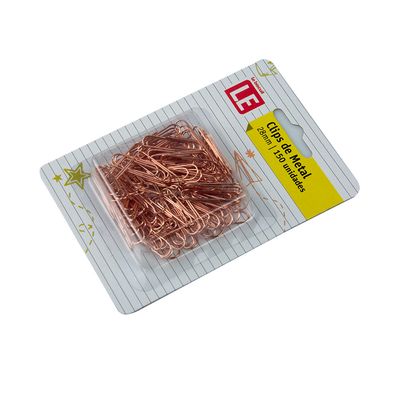 Clip Metálico Le Rosé 28mm com 150 Unidades Cores Diversas - Item Sortido