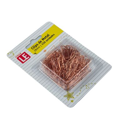 Clip Metálico Le Rosé 28mm com 150 Unidades Cores Diversas - Item Sortido
