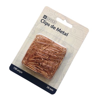 Clip Metálico Le Rosé 28mm com 150 Unidades Cores Diversas - Item Sortido
