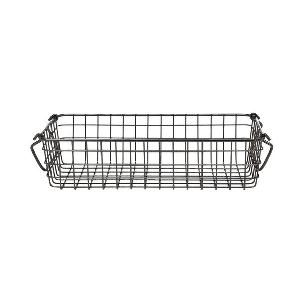 Cesto Organizador Le Grid em Ferro Preto com Alças 31,5x17x8cm
