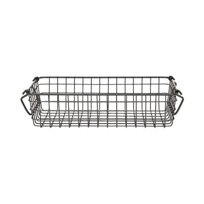 Cesto Organizador Le Grid em Ferro Preto com Alças 31,5x17x8cm