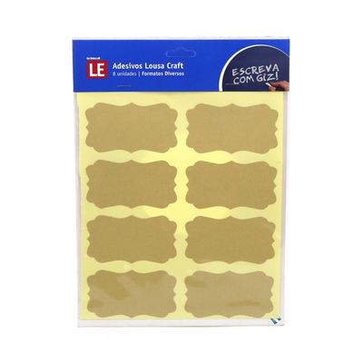Adesivo Lousa Craft Pvc com 8 Etiquetas  Bege 20,5X23cm