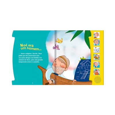 Livro Infantil Culturama Cartonado Leitura Sonora História Bíblica A Arca de Noé