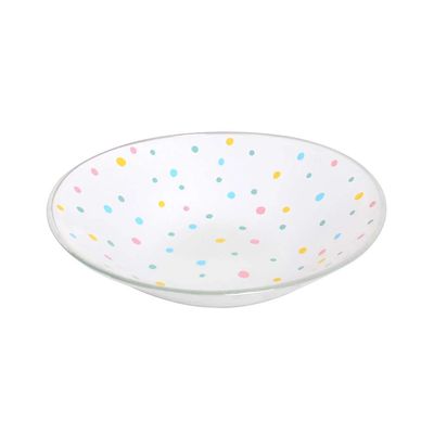 Bowl de Vidro Le Poá Branco/Colorido 17cm