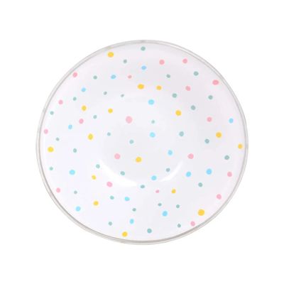 Bowl de Vidro Le Poá Branco/Colorido 17cm