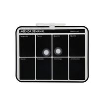 Quadro Magnético Negro Le Planejamento Semanal com 2 Ímãs e Marcador 21,5x28cm