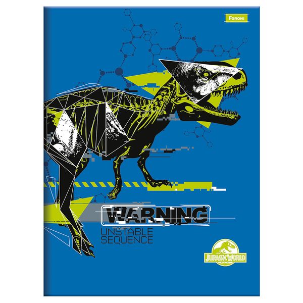 Caderno Brochura Foroni Capa Dura 1/4 Jurassic 80 Folhas - Item Sortido