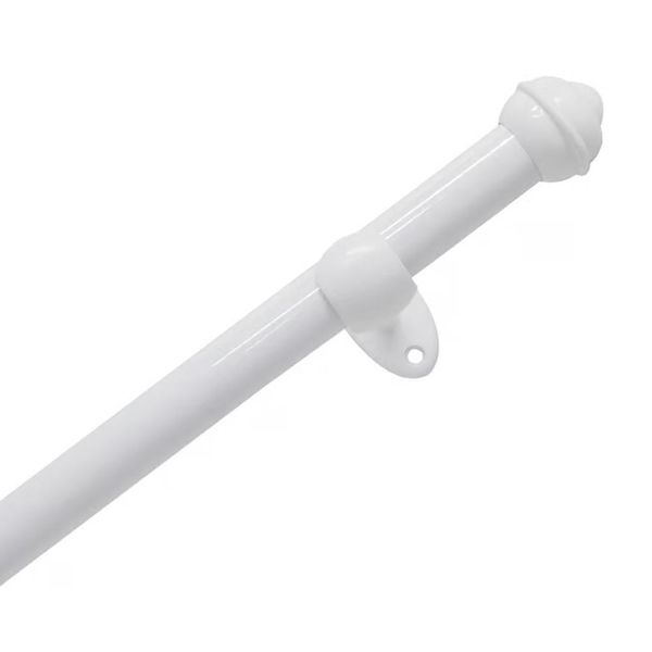 Kit Varão Bella Arte Pratiko Basic 19mmx2m com 2 Suportes em Madeira Branco