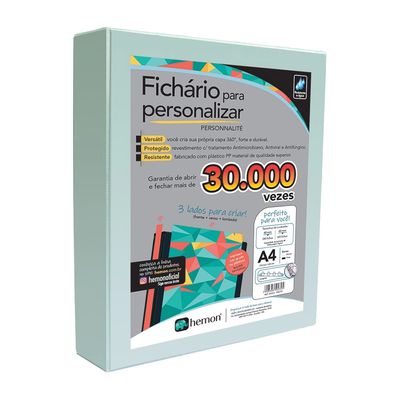 Pasta Fichário Chies com 4 Argolas e Visor Personalizável Branca