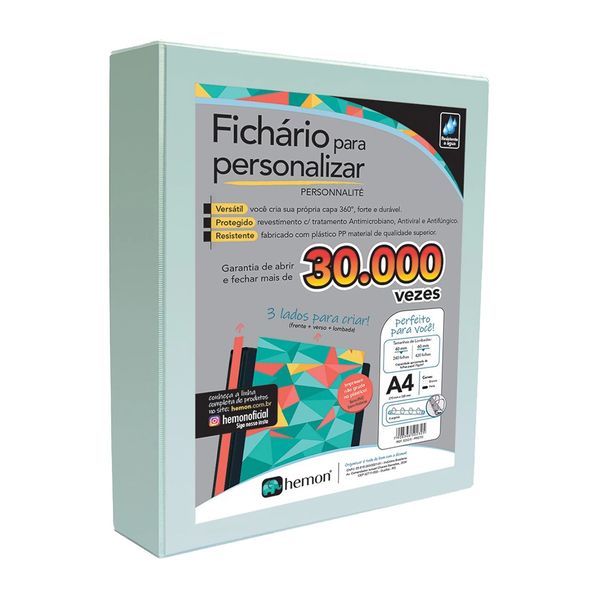 Pasta Fichário Chies com 4 Argolas e Visor Personalizável Branca Pasta Fichário Chies com 4 Argolas e Visor Personalizável Branca