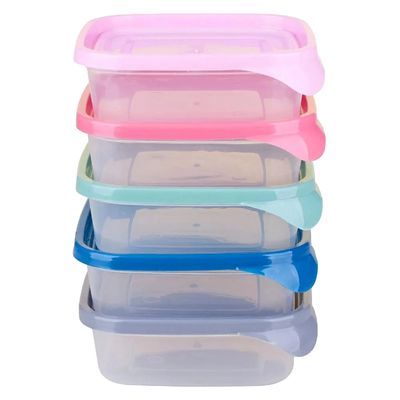 Conjunto de Potes Plásticos Everyday Cazza com 5 Unidades 600ml - Item Sortido