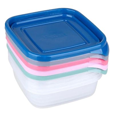 Conjunto de Potes Plásticos Everyday Cazza com 5 Unidades 600ml - Item Sortido