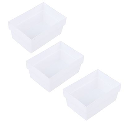 Kit Organizador de Gavetas Cazza Block Branco 3 Peças