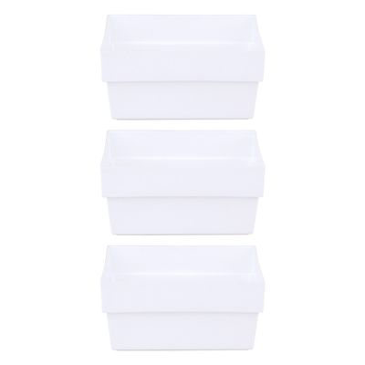 Kit Organizador de Gavetas Cazza Block Branco 3 Peças
