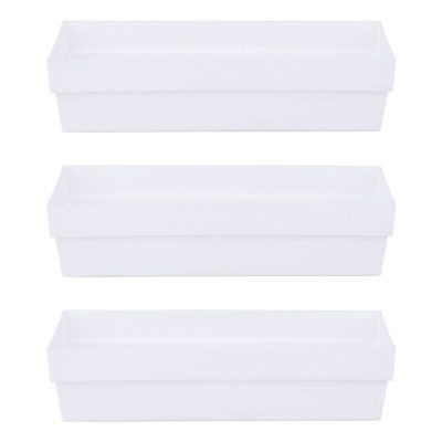 Kit Organizador de Gavetas Cazza Block Branco 3 Peças Tamanho G