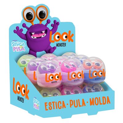 Massinha Stiica e Pula Doce Brinquedo Look Monster 14g - Item Sortido