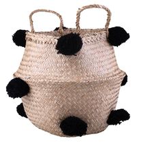 Cesto Decorativo Redondo com Alça Cazza Coconut 40x28cm