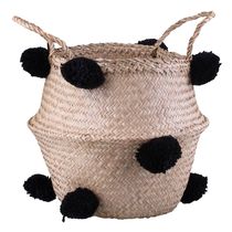 Cesto Decorativo Redondo com Alça Cazza Coconut 40x28cm