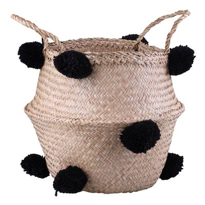 Cesto Decorativo Redondo com Alça Cazza Coconut 40x28cm