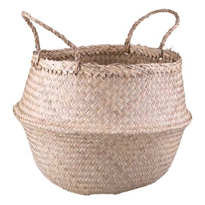 Cesto Decorativo Redondo com Alça Cazza Camboja 40x28cm