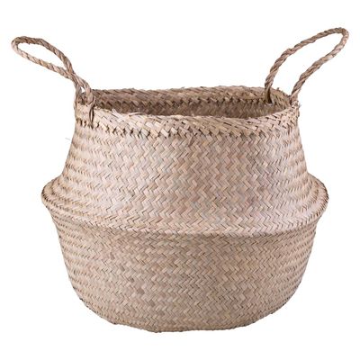 Cesto Decorativo Redondo com Alça Cazza Camboja 40x28cm