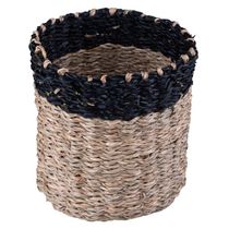 Cesto Decorativo Redondo Cazza Tiki 14x13cm Preto