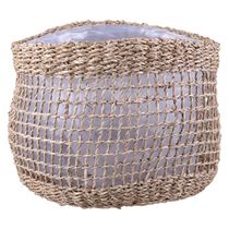 Cesto Decorativo Redondo Cazza Cabana 30x20x26cm