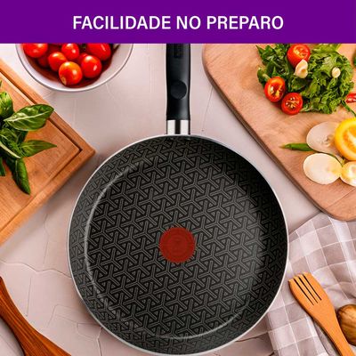 Frigideira Antiaderente Robusta Rochedo Cinza 26cm