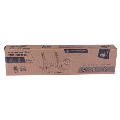 SUPORTE DE MESA PORTATIL PARA NOTEBOOK / LAPTOP - 10" a 17,3"- 10 NÍVEIS DE ALTURA - PRETO - NTB8520