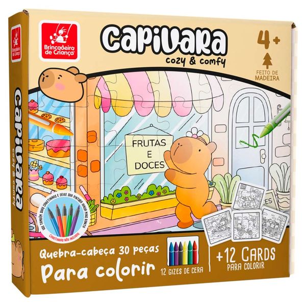 Quebra Cabeça Cozy & Confy Capivara Para Colorir 30 Peças BDC